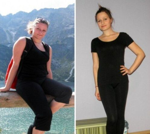 The girl effectively lost weight using a buckwheat diet